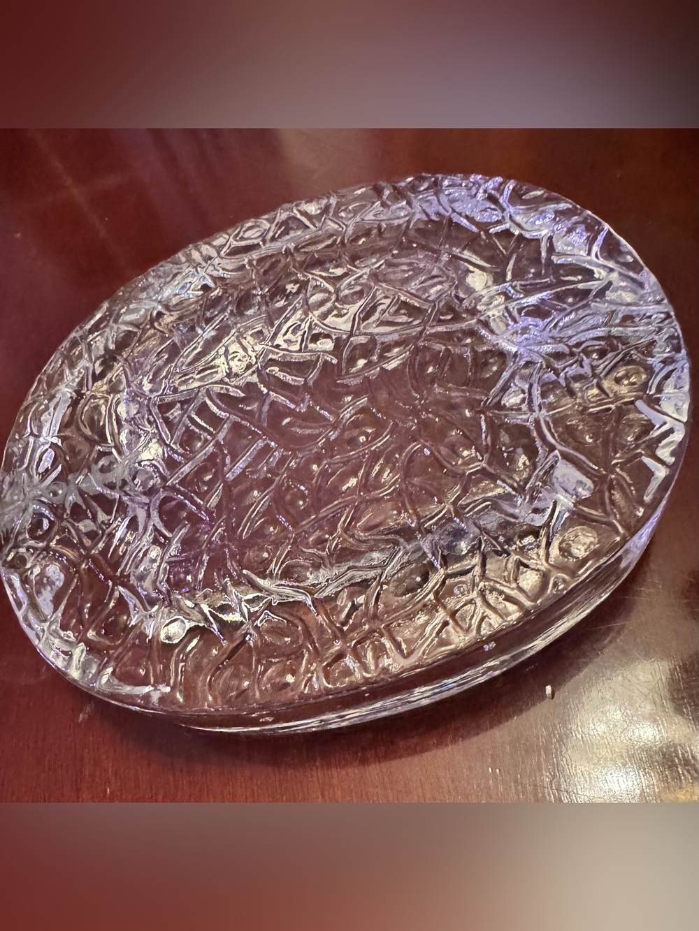 Vintage Mid Century Modern Sweden Scandinavian Art Glass Ice Block Ashtray